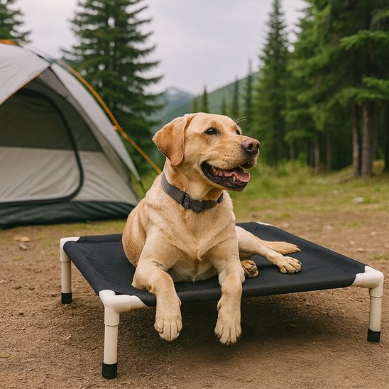labrador couche sur Lit de camp Chien