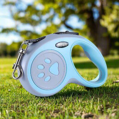 longe-pour-chien-bleue-sur-gazon