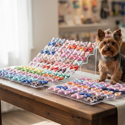 Noeud papillon pour chien sur table