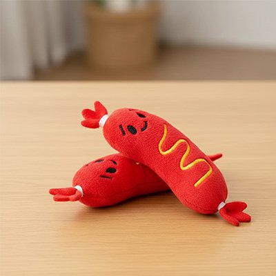 Peluche chien sur table