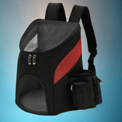 sac a dos pour chien variante noire et rouge