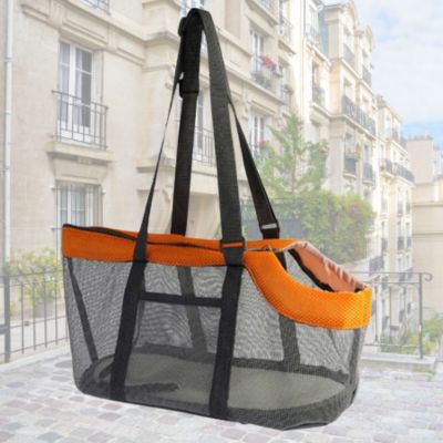 sac de transport pour chien variante orange et gris