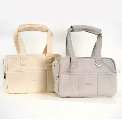 sac de transport pour chien variante grise et blanche