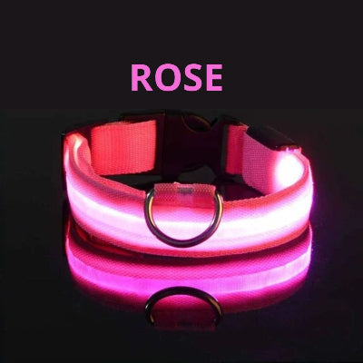 collier lumineux pour chien rose confortabe
