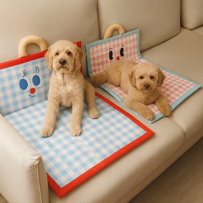 2 caniches sur Tapis rafraîchissant Chien