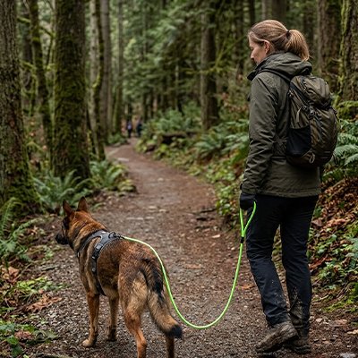 berger allemand en Laisse Chien marche avec femme