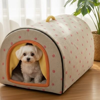 bichon dans Niche pour Chien interieur 