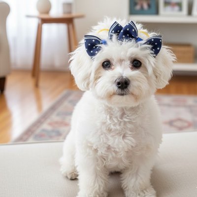 bichon porte Noeud papillon chien sur canapé