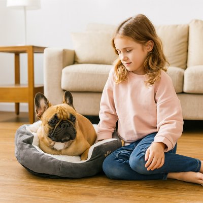 bouledogue dans Panier petit chien
