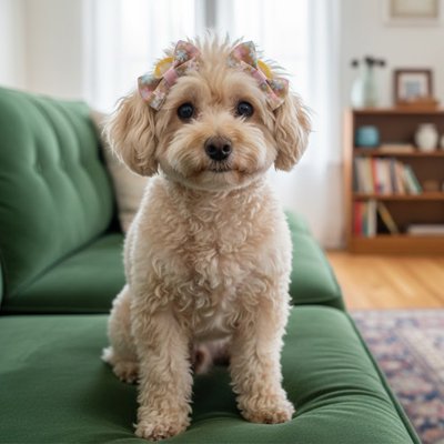caniche porte Noeud papillon pour chien sur canapé
