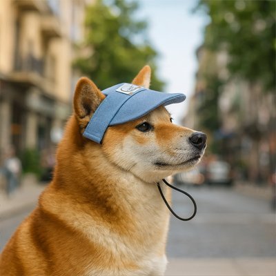 shiba inu porte Casquette chien​ en ville