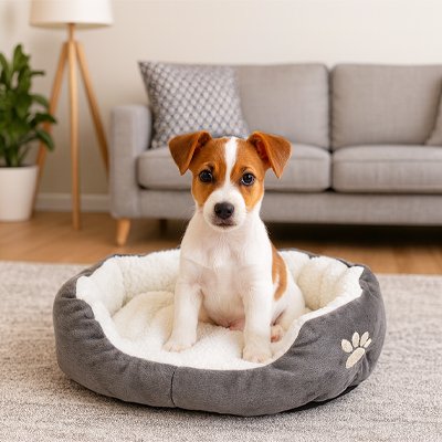 chiot dans Panier petit chien