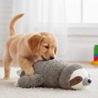 chiot golden retriver sent Peluche Chien