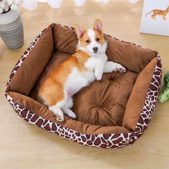 corgi dans Panier pour chien motif giraffe
