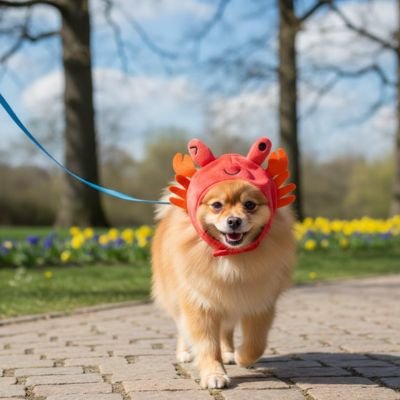 chihuahua portant Déguisement pour Chien marche en laisse dans parc