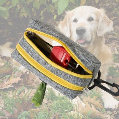 distributeur sac à crotte avec zipper jaune