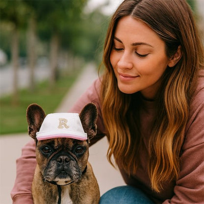 frenchie porte Casquette pour chien avec femme
