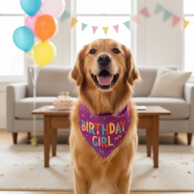golden retriever portant Bandana Chiens est assis sur sol