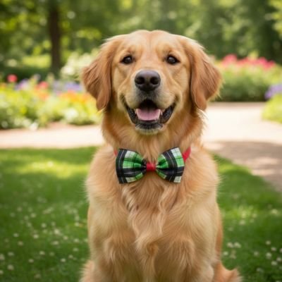 golden retriever porte Noeud papillon chien dans parc