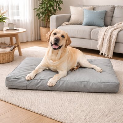 labrador blond couche sur Coussin pour Chien 