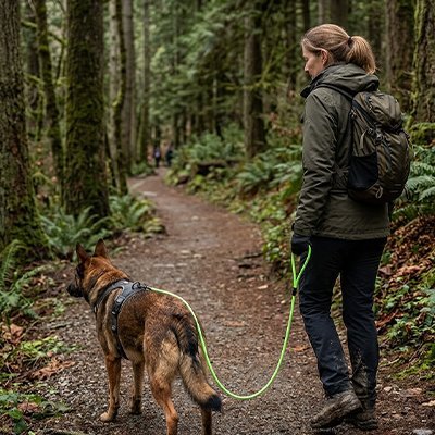 berger allemand en Laisse Chien marche avec femme