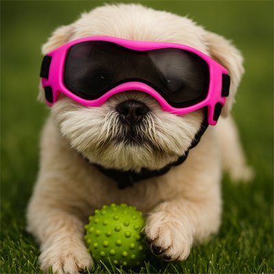 cockapoo porte Lunette pour chien​ couché sur pelouse