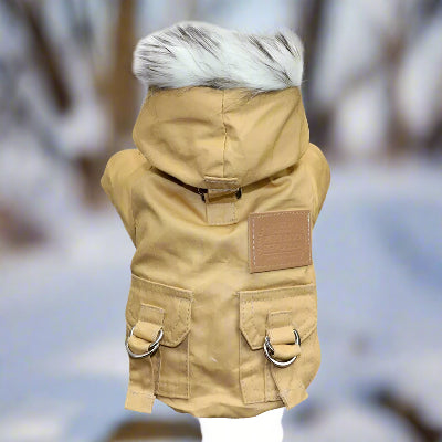 manteau chien khaki