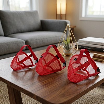 Muselière pour chien sur table