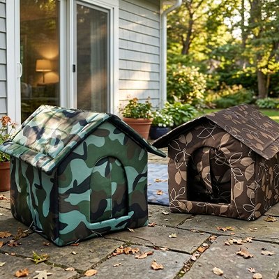 Niche Chien exterieur sur sol pavé