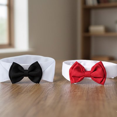 Noeud papillon pour chien sur table
