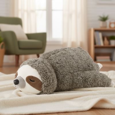 Peluche Chien sur couverture
