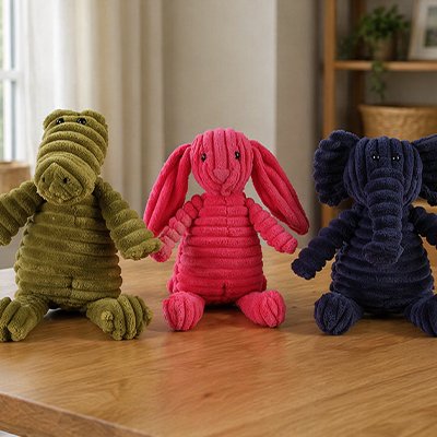 Peluche chien sur table en bois
