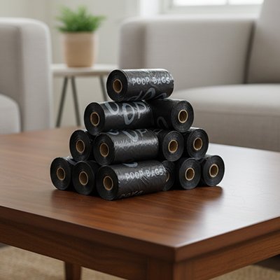 Sac a crotte sur table