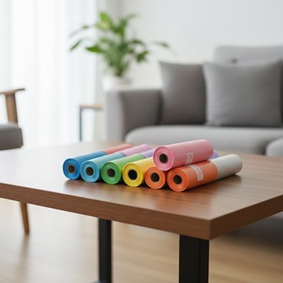 Sac crotte chien sur table