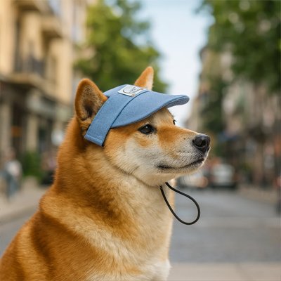 shiba inu porte Casquette chien​ en ville