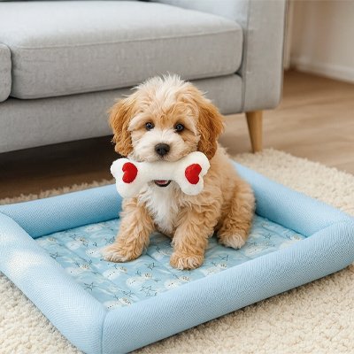  shitzu joue sur Tapis pour Chien rafraichissant