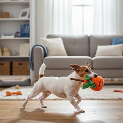  terrier tient Jouet Chien indestructible dans gueule