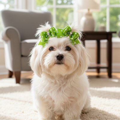 yorkie blanc porte Noeud papillon pour chien assis sur moquette