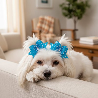 yorkie porte Noeud papillon pour chien assis sur canapé