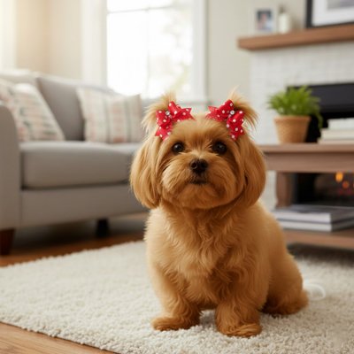 yorkie porte Noeud papillon pour chien assis sur moquette