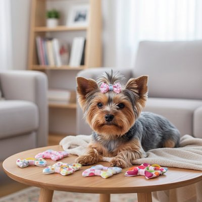 yorkie porte Noeud papillon pour chien sur table